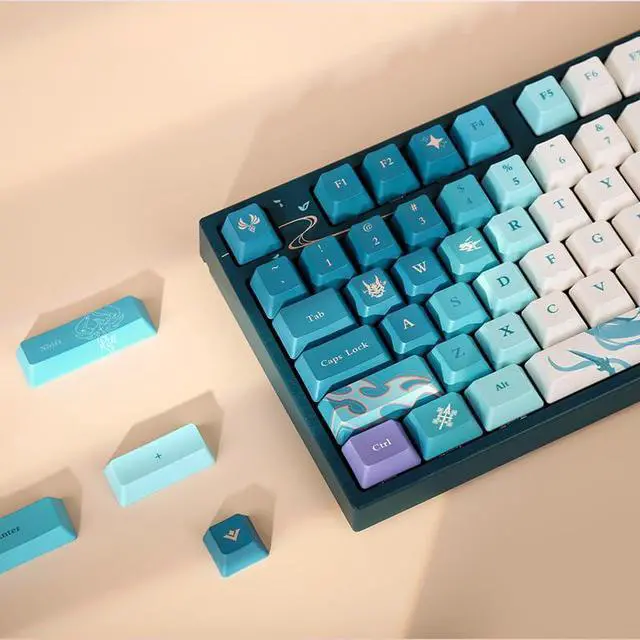 Alt view image 3 of 5 - GENSHIN IMPACT "Vigilant Yaksha Xiao Mechanical Keyboard 108 Keys - Grass Green Capacitive Switch V2