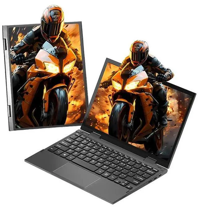Main image of 2-in-1 Mini Laptop: 10.95" 2K FHD IPS Touchscreen, In tel N95 CPU,16GB DDR5 RAM 512G SSD, Metal Body, Win 11 Pro/Office 2019, Full-Function Type-C, Fingerprint Sensor, Backlit Keyboard (16G+512GB)