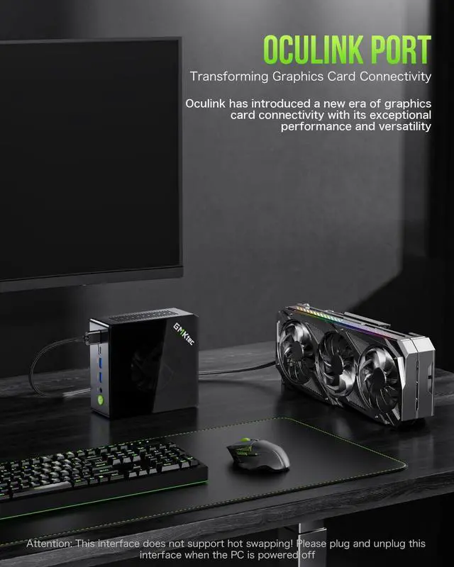 Alt view image 5 of 5 - GMKtec Mini PC Gaming, M7 AMD Ryzen 7 PRO 6850H (8C/16T 4.70Ghz) Dual NIC LAN 2.5G Desktop Computer, 32GB DDR5 RAM + 512GB Hard Drive PCle SSD, Dual USB4, HDMI 2.1, USB-C