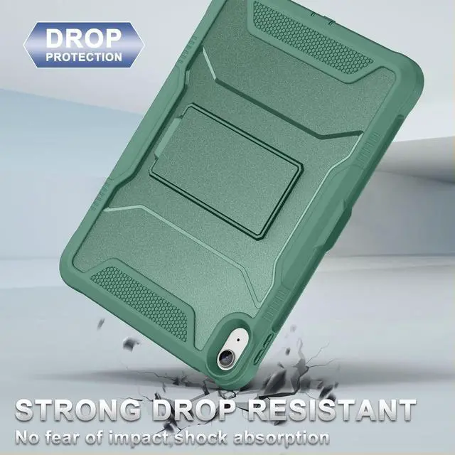 Alt view image 5 of 5 - Soke Case for iPad (A16) 11th Generation 11-inch 2025, iPad 10th Generation 10.9-inch 2022, with Built-in Screen Protector and Kickstand, Rugged Full Body Protective Cover - Midnight Green
