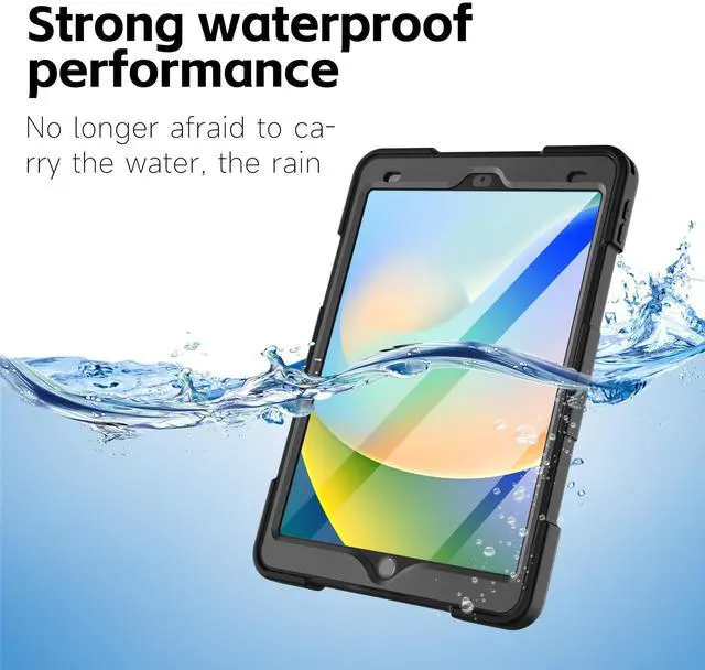 Alt view image 3 of 5 - Designed for iPad 9th/ 8th/ 7th Generation 10.2 inch Waterproof Case,IP68 Waterproof, Full Body Rugged Shockproof Dustproof Protective with Screen Protector&Stand&Hand Strap