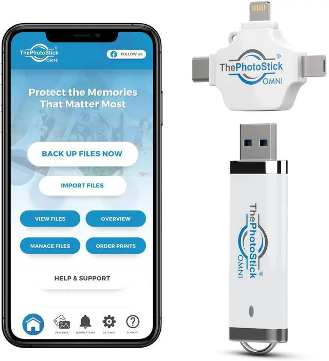 Alt view image 2 of 5 - ThePhotoStick(r) Omni 64GB - Secure Photo & Video Backup and Transfer | Digital File Organization | USB & Multiport Connection for Phones, Tablets and Computers | Portable Memory | External Storage