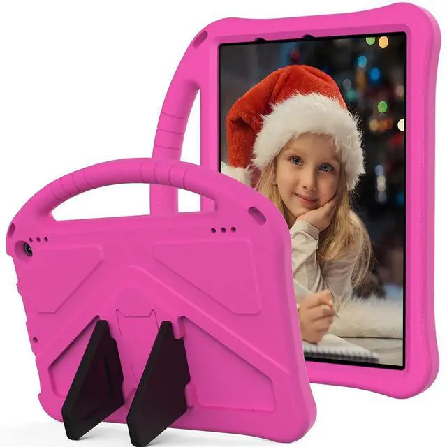 Main image of UUcovers All-New Fire HD 10 & Fire 10 Plus 10.1" Tablet Kids Case (Only Compatible 11th Generation, 2021 Release) with Handle Kickstand Kids-Friendly Slim Lightweight Shockproof Silicone Cover, Rose