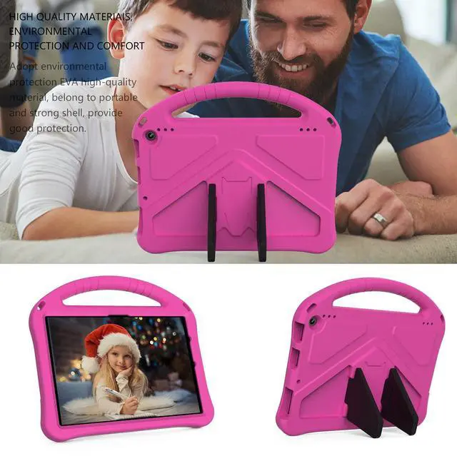 Alt view image 5 of 5 - UUcovers All-New Fire HD 10 & Fire 10 Plus 10.1" Tablet Kids Case (Only Compatible 11th Generation, 2021 Release) with Handle Kickstand Kids-Friendly Slim Lightweight Shockproof Silicone Cover, Rose