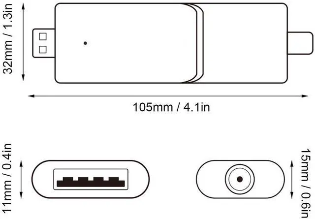 Alt view image 5 of 5 - USB TV Tuner, ATSC TV Tuner, HDTV Mate Tuner Stick Portable Detect and Search for ATSC3.0 for Camping and Outdoor Activities,Watching TV