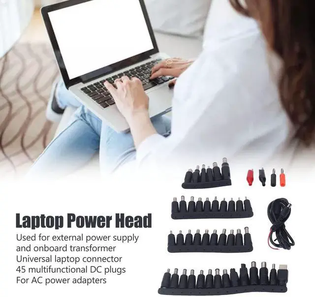 Alt view image 4 of 5 - 45Pcs Laptop DC Power Adapter Kits Universal Supply Charger Adapter Connector Power Supply Plug 5.5 x 2.1mm Female Base