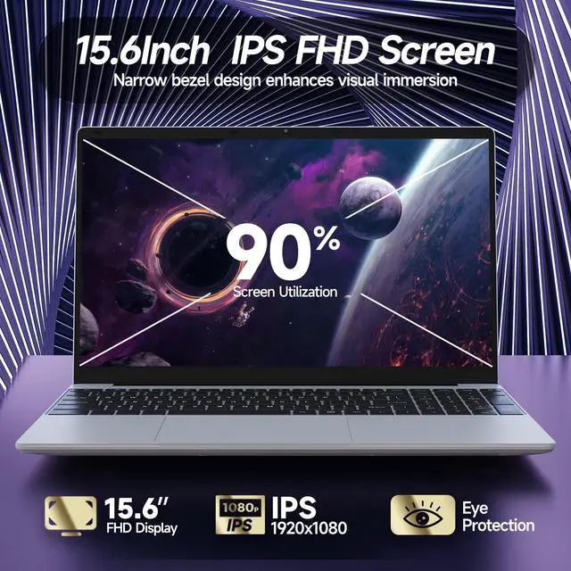 Alt view image 3 of 5 - XYPLOXZ 15.6 inch Laptop, FHD IPS 1920x1080 Screen, RAM 8GB SSD 256GB, Celeron N5095, Backlit Keyboard, WiFi, USB 3.0, Webcam, HDMI, Ultral Light Laptop for Students and Business.(DDR 8GB| SSD 256GB)