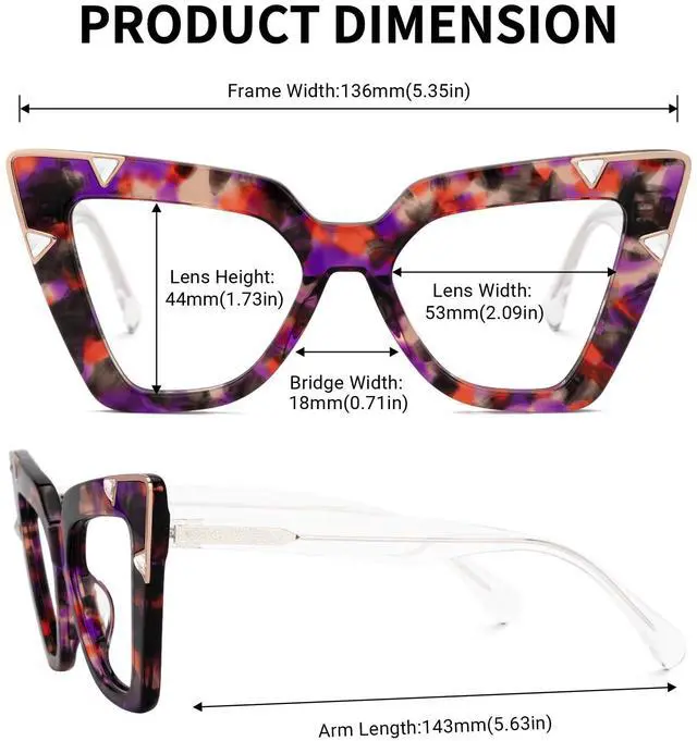 Alt view image 4 of 5 - Zeelool Cat Eye Glasses for Women Blue Light Blocking Glasses Anti Eyestrain Glasses Pedley ZJGX581550-02 Tortoise