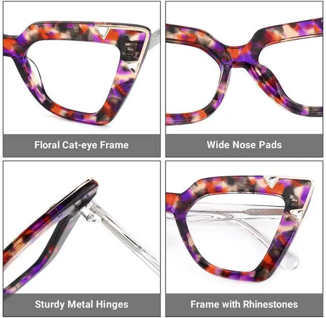 Alt view image 3 of 5 - Zeelool Cat Eye Glasses for Women Blue Light Blocking Glasses Anti Eyestrain Glasses Pedley ZJGX581550-02 Tortoise