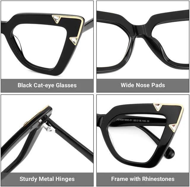 Alt view image 3 of 5 - Zeelool Cat Eye Glasses for Women Blue Light Blocking Glasses Anti Eyestrain Glasses Pedley ZJGX581550-01 Black