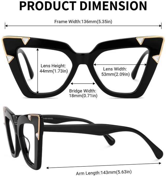 Alt view image 4 of 5 - Zeelool Cat Eye Glasses for Women Blue Light Blocking Glasses Anti Eyestrain Glasses Pedley ZJGX581550-01 Black