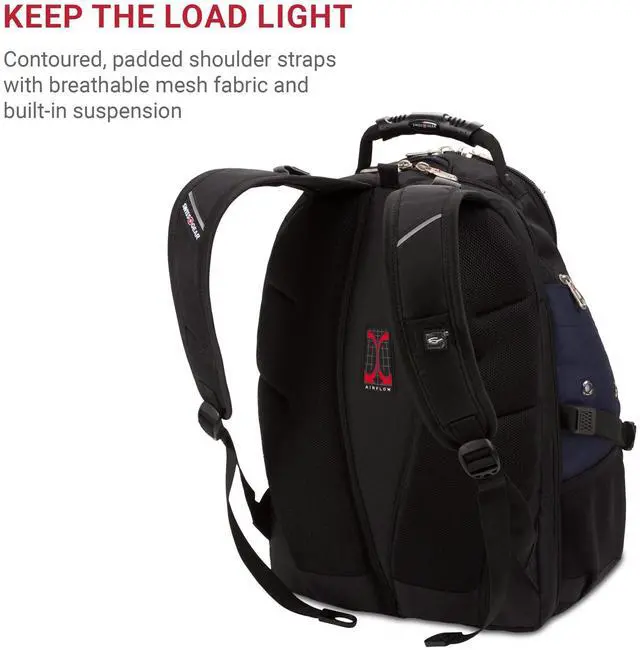 Alt view image 5 of 5 - SwissGear 1900 Scansmart TSA 17 Laptop Backpack, Blue/Black, 19-Inch