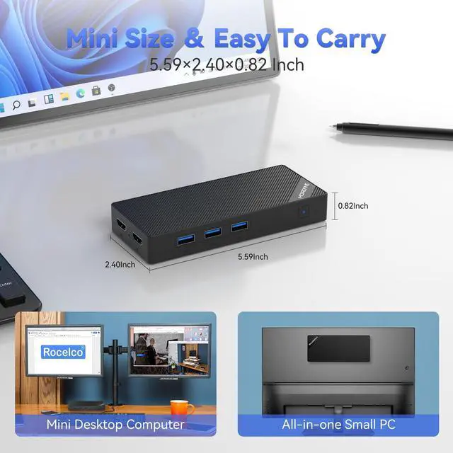 Alt view image 5 of 5 - MOREFINE Mini PC N100, M10 12TH Gen N100 (Up to 3.4GHz) Preinstalled Windows 11 Pro, 12GB LPDDR5 4800MHz RAM 512GB NVME M.2 SSD, Desktop Computer 4K Dual HDMI/USB3.2/WiFi 6/BT5.2/2.5G RJ45