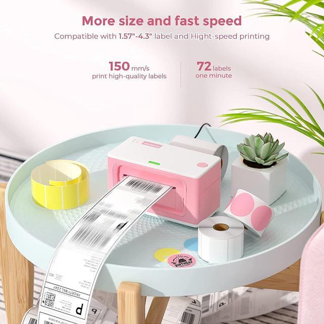 Alt view image 4 of 5 - MUNBYN RealWriter 941 4x6 Thermal Label Printer, Pink, 72 ppm, 66 lb Scale, No Bpa/Bps, Accurate Measurement, Pack of 500 Labels