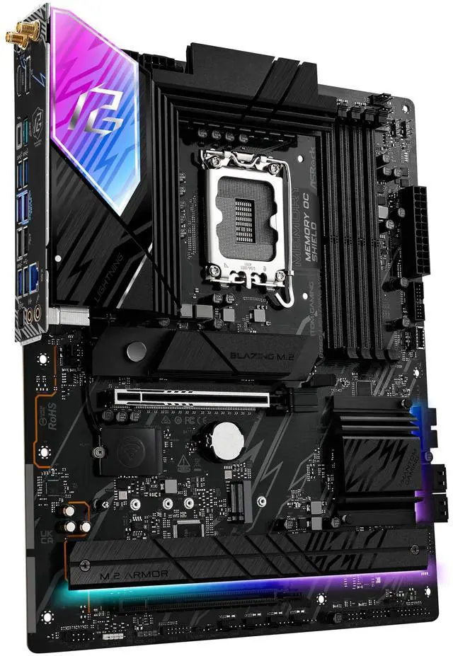 Alt view image 2 of 5 - ASRock Phantom Gaming B860 Lightning WiFi 6E Intel Core Ultra LGA1851 DDR5 8933 MHz 256GB M.2 ATX Motherboard Thunderbolt SATA3 6.0 Gb/s PCIe 5.0