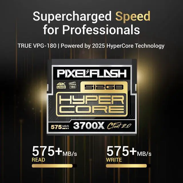 Alt view image 2 of 5 - 512GB PixelFlash CFast 2.0 Card 3600X HyperCore 565MB/s SATA3 VPG180 C Fast Card Compatible w/DSLR Cinematic Video & Photo Cams Lab Tested & Certified Flash Memory 512 GB 2025 Model