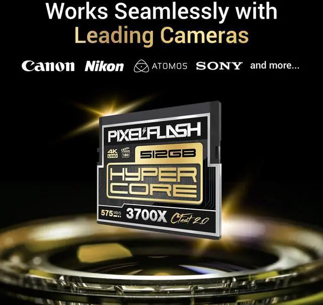 Alt view image 3 of 5 - 512GB PixelFlash CFast 2.0 Card 3600X HyperCore 565MB/s SATA3 VPG180 C Fast Card Compatible w/DSLR Cinematic Video & Photo Cams Lab Tested & Certified Flash Memory 512 GB 2025 Model