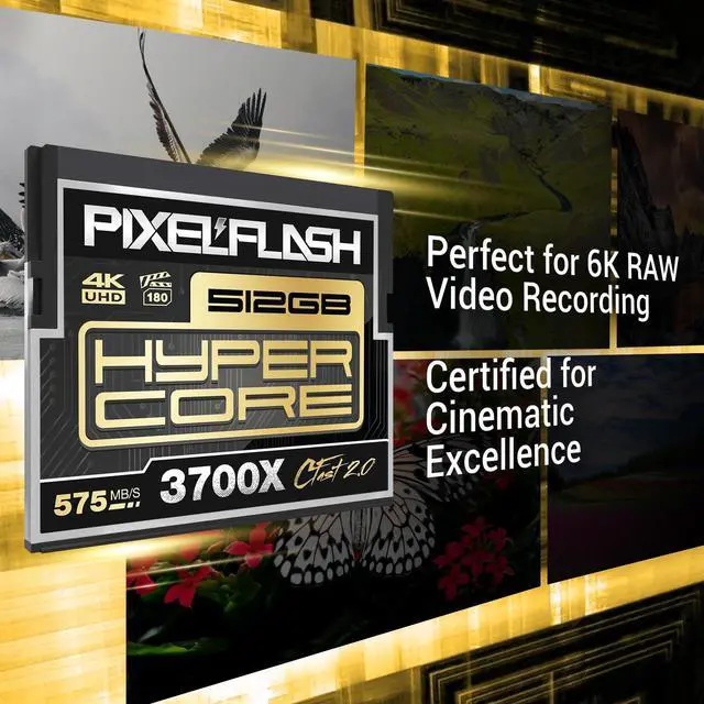 Alt view image 5 of 5 - 512GB PixelFlash CFast 2.0 Card 3600X HyperCore 565MB/s SATA3 VPG180 C Fast Card Compatible w/DSLR Cinematic Video & Photo Cams Lab Tested & Certified Flash Memory 512 GB 2025 Model