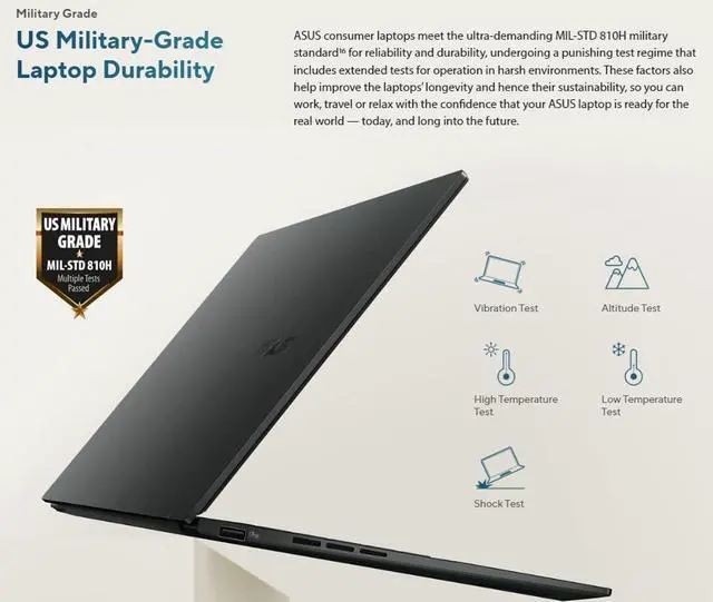 Alt view image 5 of 5 - ASUS ZenBook 14 OLED Q415 Business Laptop (14" FHD+ Touchscreen, Intel 14-Core Ultra 5 125H (> i7-1360P), 8GB DDR5 RAM, 512GB SSD) AI PC, 15-Hr Long Battery Life, FHD Webcam, Win 11 Home w/AI Copilot