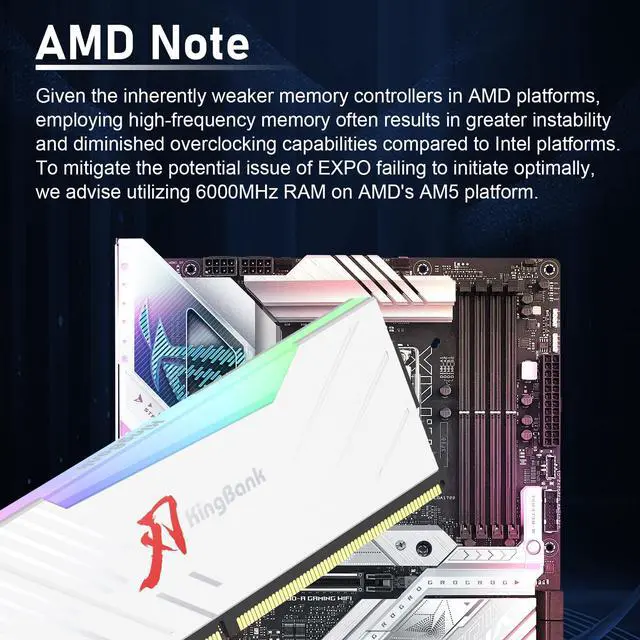 Alt view image 2 of 5 - KingBank RGB Computer Desktop Memory Ram Hynix M-die DDR5 96GB(2x48GB) 6400MT/s CL32 1.4V with Heatsink for PC Gaming/Office/PS