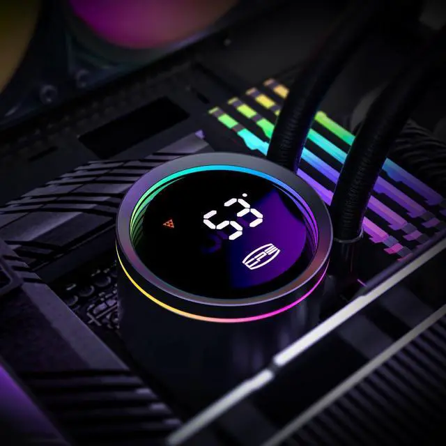 Alt view image 2 of 5 - PCCOOLER DA360 PRO ARGB Digital Liquid CPU Cooler with 270deg Rotatable LCD Display, 360mm Radiator, 3 Silent ARGB PWM Fans, Compatible with Intel LGA 20XX/1851/1700/1200/115X & AMD AM5/AM4