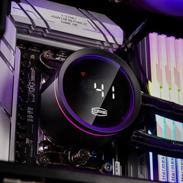 Alt view image 5 of 5 - PCCOOLER DA360 PRO ARGB Digital Liquid CPU Cooler with 270deg Rotatable LCD Display, 360mm Radiator, 3 Silent ARGB PWM Fans, Compatible with Intel LGA 20XX/1851/1700/1200/115X & AMD AM5/AM4
