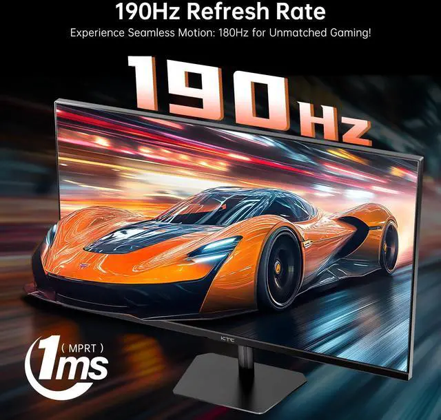 Alt view image 2 of 5 - KTC 24 inch 190Hz/180Hz Gaming Monitor,HDR 400 Fast IPS Screen,FHD 1080P Monitor, 133% sRGB,AdaptiveSync,1ms Response Time,HDMI *2&DP*1,Tilt Adjustable, Eye Care