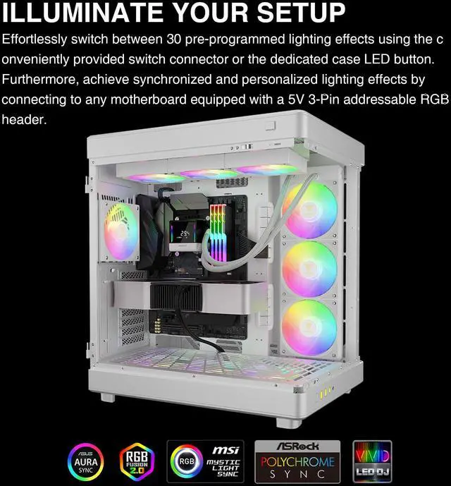 Alt view image 3 of 5 - GAMDIAS CHIONE E4 360mm AIO CPU Water Cooler, Real-time Digital Display Patented PWM Pump, Hidden Cable Design, ARGB PWM Fan w/MB Sync, Intel LGA 1700/1200, AMD AM5/AM4, White