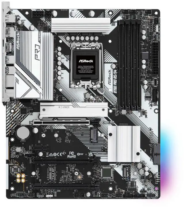 Alt view image 2 of 5 - ASRock B760 Pro RS/D4 Motherboard, Compatible with Intel 12th and 13th Generation CPU (LGA1700), B760 Chipset, DDR4 ATX Motherboard