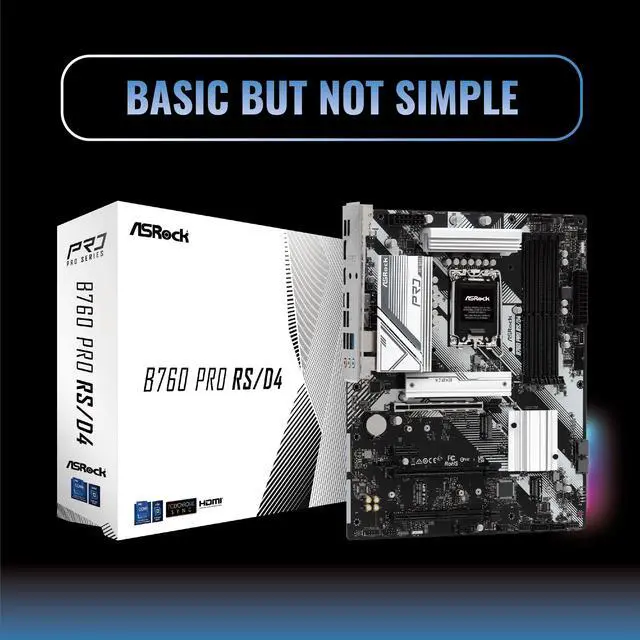 Alt view image 3 of 5 - ASRock B760 Pro RS/D4 Motherboard, Compatible with Intel 12th and 13th Generation CPU (LGA1700), B760 Chipset, DDR4 ATX Motherboard