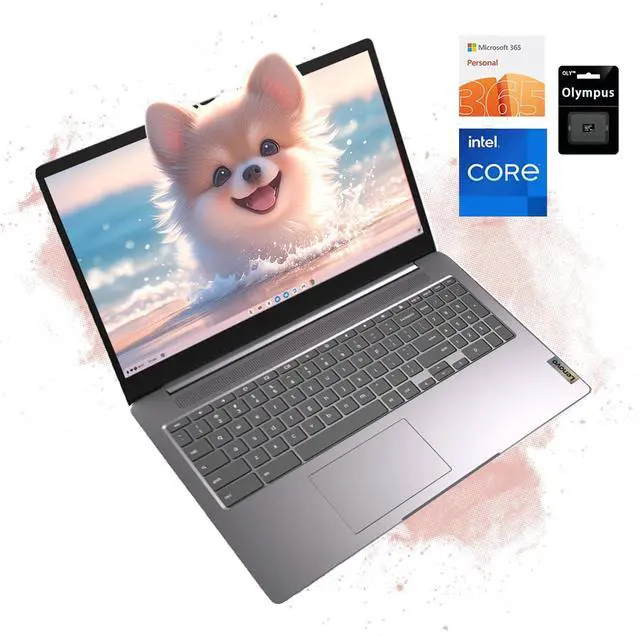Alt view image 2 of 5 - Lenovo 15.6"FHD Chromebook-Intel Quad-Core N4120(> N4020)4GB RAM,320GB Storage,(64GB eMMC+256GB SDCard),Home & Student Laptop,with Privacy camera,Wi-Fi6,HDMI1.4,Chrome OS,Long Battery Life,Artic Grey
