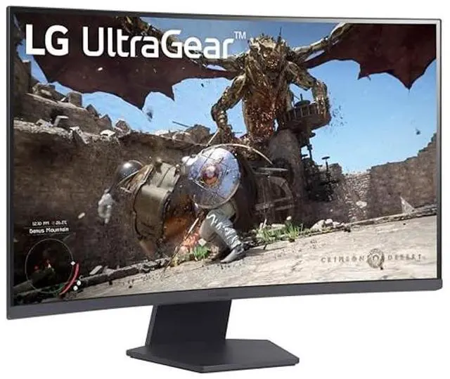 Alt view image 2 of 5 - LG 32GS60QC-B Ultragear 32-inch Curved Gaming Monitor QHD (2560x1440) 180Hz 1ms 1000R AMD FreeSync HDR10 HDMIx2 DisplayPort Black