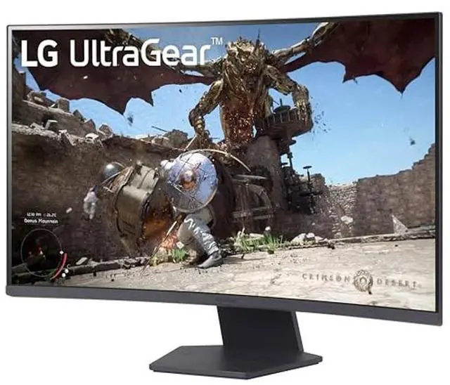 Alt view image 3 of 5 - LG 32GS60QC-B Ultragear 32-inch Curved Gaming Monitor QHD (2560x1440) 180Hz 1ms 1000R AMD FreeSync HDR10 HDMIx2 DisplayPort Black