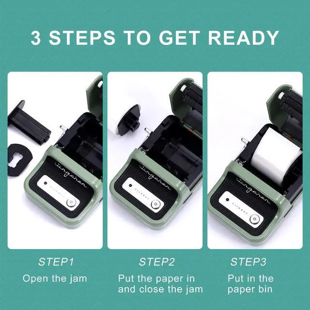 Alt view image 5 of 5 - NIIMBOT B21 Green Label Maker and 2 Rolls Tape Bundle
