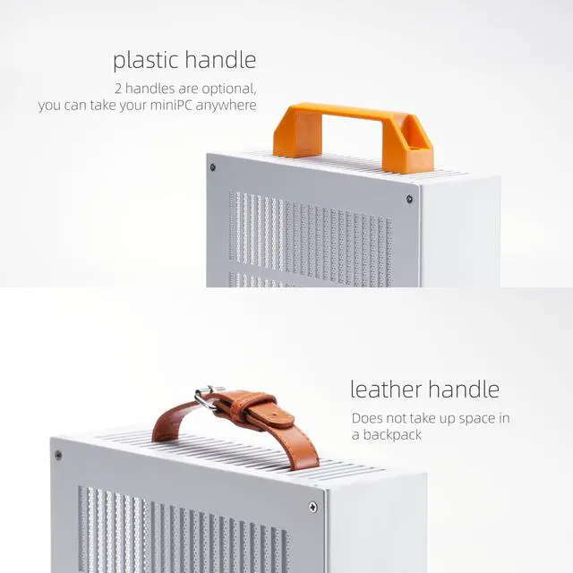 Alt view image 4 of 5 - SGPC Itx Mini Case - New K29(Steel)/2 Handles,Vented Panel - 1 Steel & 1 Acrylic Side Panels / 4.1L Small Itx Case