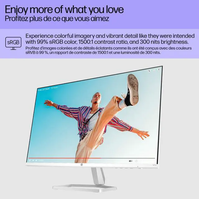 Alt view image 5 of 5 - HP Series 5 27 inch FHD Monitor, Full HD Display (1920 x 1080), IPS Panel, 99% sRGB, 1500:1 Contrast Ratio, 300 nits, Eye Ease with Eyesafe Certification, 527sa (2024)