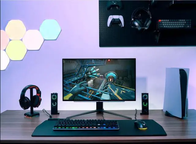 Alt view image 2 of 5 - LG 27GS95QE 27-inch Ultragear OLED Gaming Monitor QHD 240Hz 0.03ms DisplayHDR True Black 400 AMD FreeSync Premium Pro NVIDIA G-Sync HDMI 2.1 DisplayPort Tilt/Height/Swivel Stand Black