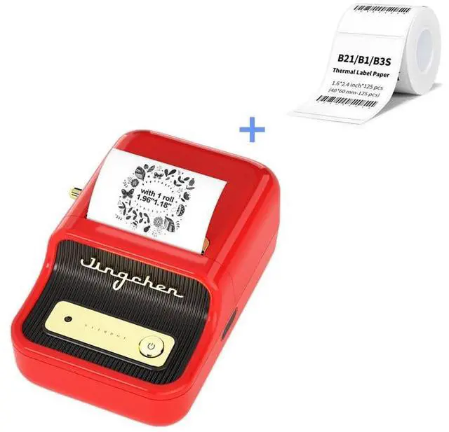 Main image of NIIMBOT B21 Red Label Maker and 2 Rolls Tape Bundle