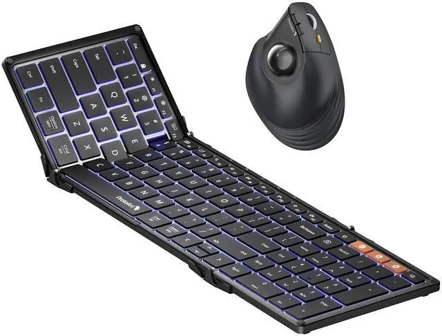 Main image of ProtoArc EM05 NL Wireless Trackball Mouse with XK01 Plus Folding Keyboard