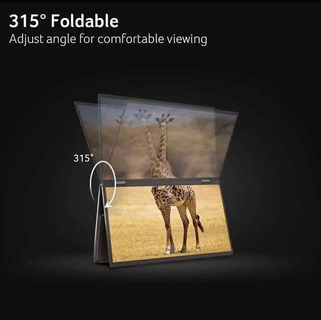 Alt view image 4 of 5 - Acer PD193Q 18.5" FHD 1080P Foldable Dual-Screen Portable Monitor | Adaptive-Sync | Auto Pivot, View Vertically or Horizontally | 2Wx2 Speakers | Plug & Play for PCs | 2 x USB Type-C & 1 x Mini HDMI