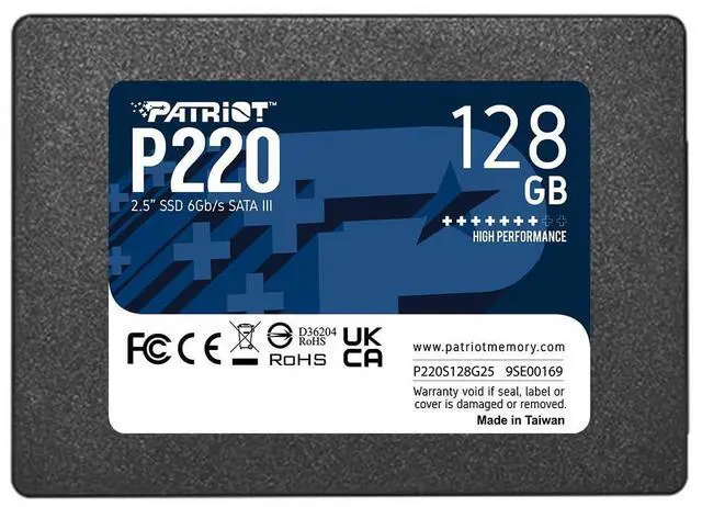 Main image of Patriot P220 128GB Internal SSD - SATA 3 2.5" - Solid State Drive Bulk 10 Pack - P220S128G2510B