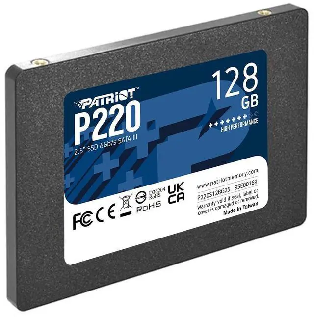 Alt view image 2 of 3 - Patriot P220 128GB Internal SSD - SATA 3 2.5" - Solid State Drive Bulk 10 Pack - P220S128G2510B