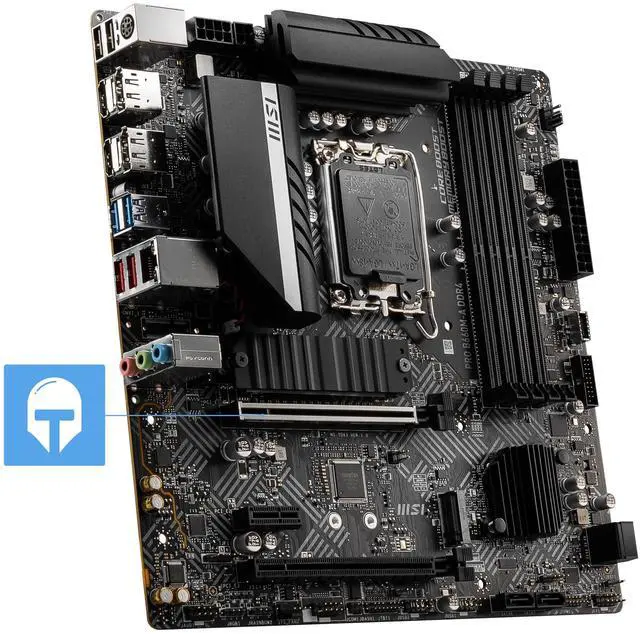 Alt view image 5 of 5 - MSI PRO B660M-A DDR4 Motherboard (mATX, 12th Gen Intel Core, LGA 1700 Socket, DDR4, PCIe 4, 2.5G LAN, M.2 Slots, USB 3.2)