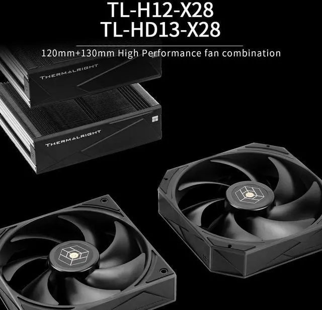 Alt view image 5 of 5 - Thermalright Royal Pretor 130 CPU Cooler, 6 Heat Pipes Heatsink CPU Cooling, TL-H12-X28 and TL-HD13-X28 Fan, Compatible with Intel LGA115X/1200/2011/1700/1851;AM4/AM5 Platforms,Desktop Tower Cooling