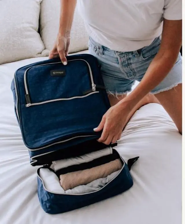 Alt view image 4 of 5 - biaggi Carry Cube Backpack: TSA Approved Travel Bag with Removable Packing Cube, Lightweight & Durable for Personal Item Use (Navy Blue)