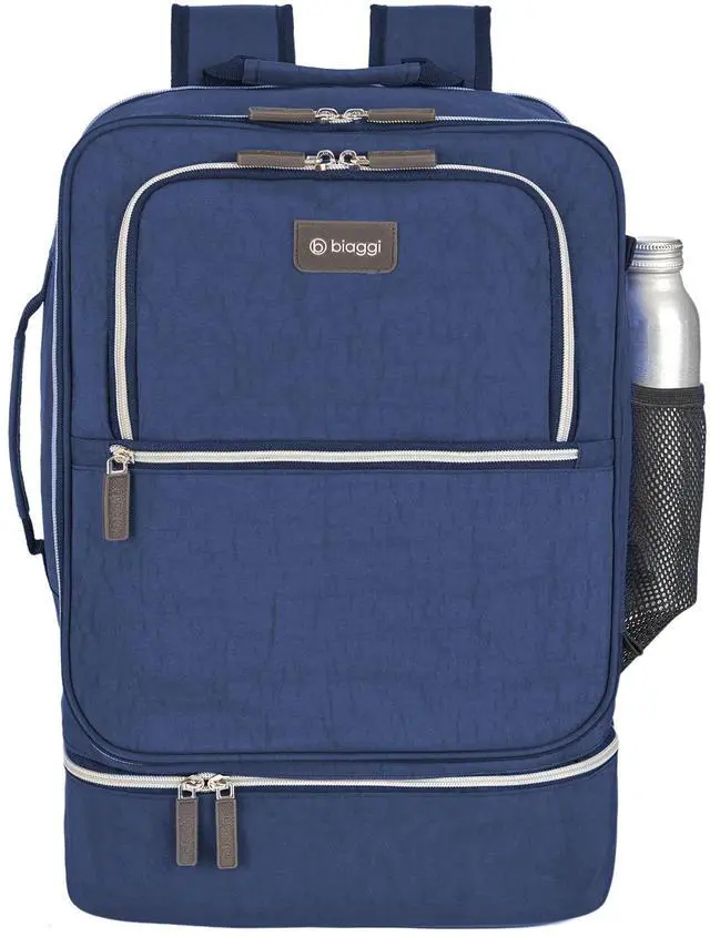 Alt view image 2 of 5 - biaggi Carry Cube Backpack: TSA Approved Travel Bag with Removable Packing Cube, Lightweight & Durable for Personal Item Use (Navy Blue)