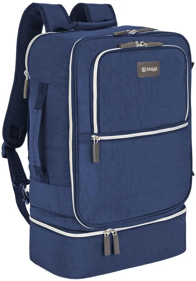 Main image of biaggi Carry Cube Backpack: TSA Approved Travel Bag with Removable Packing Cube, Lightweight & Durable for Personal Item Use (Navy Blue)