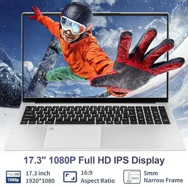 Alt view image 4 of 5 - BINTEC 17.3 inch Laptop Computer,Celeron N5095 (Up to 2.9 GHz) Processor, 16GB RAM DDR4 512G SSD, Large FHD IPS Display,Wi-Fi, HDMI, Webcam, Backlit Keyboard,Windows 11 Silver Laptop (16G+512G SSD)