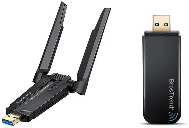 Main image of BrosTrend AXE5400 WiFi 6E USB Adapter, Tri-Band Long Range USB WiFi Adapter for Desktop PC Laptop 6GHz for Windows 11/10 + 1200Mbps USB WiFi Network Adapter Dual Band 5GHz 2.4GHz for Windows 11/10/8/7
