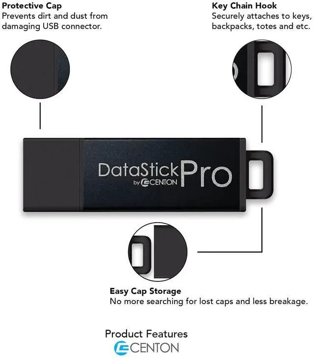 Alt view image 3 of 5 - Centon USB 3.0 Datastick Pro (Black),16GB 25 Pack